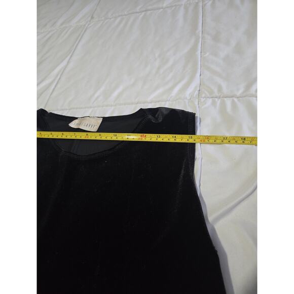 Vtg 80’s Savy Blue XL Velour Print Velvet Maxi Dress Sleeveless Basic Boho Gypsy - Picture 7 of 10